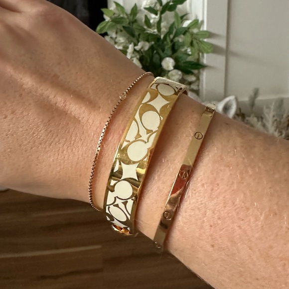 White and gold Coach bangle/bracelet - Picture 3 of 4